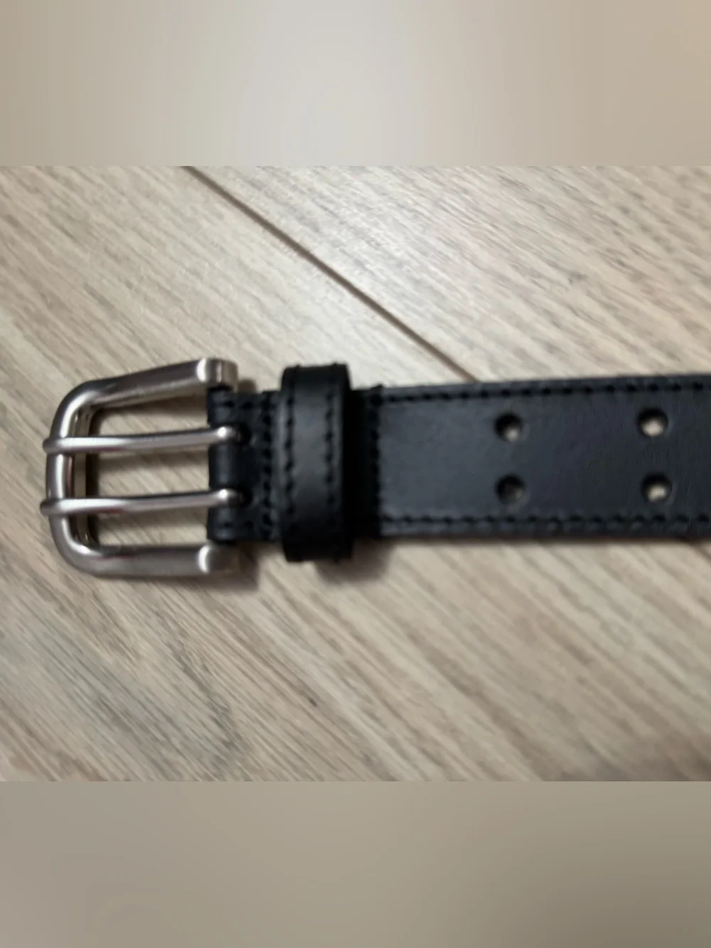 Classic Black Leather boys Belt with Perforated Detailing